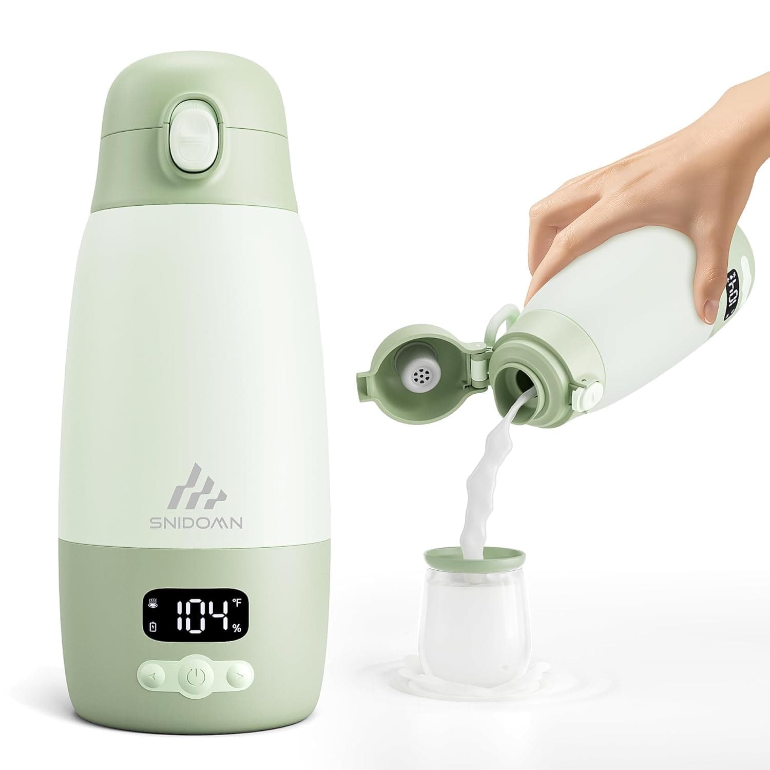 Portable Bottle Warmer for Travel, 2-Min Fast Heating Baby Bottle Warmer for Breastmilk & Formula, 17.8oz Formula Container to Go, Long Battery Life & Temp Control, Portable Milk Warmer On The Go