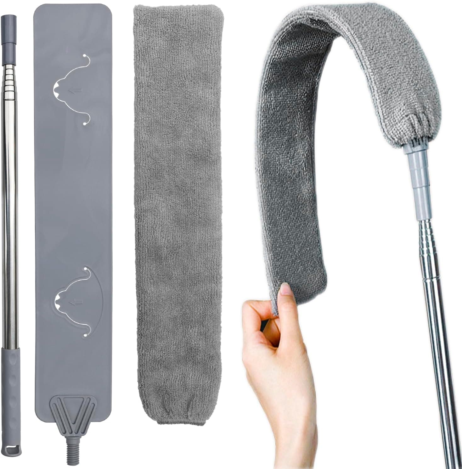 100" Retractable Gap Dust Cleaner Cleaning Tools, Under Appliance Cleaning Gadgets, Microfiber Gap Duster, Underneath Cleaning Tools for Fridges, Couch, Stove, Bed, Furniture