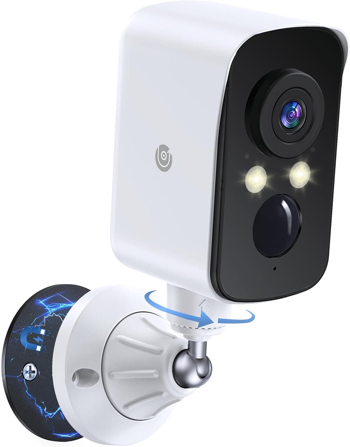 360° View Wireless Outdoor Security Camera, No Subscription Free 7-Day Cloud/SD, Pan, AI Detection, Magnetic, Battery Powered, 2.4G WiFi, 2K, Night Vision, 2-Way Talk, Home Security, IP65