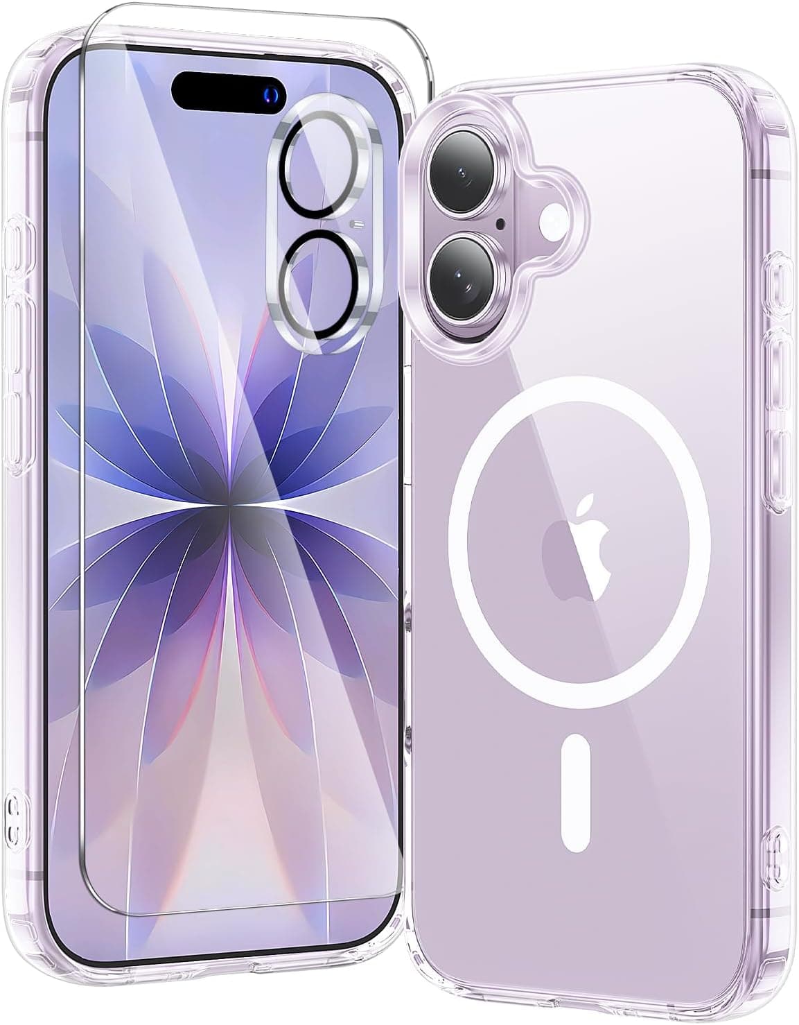 3 in 1 for iPhone 17 Case Clear,Fits MagSafe, Not Yellowing, Screen Protector*1 Camera Lens Protector*1, Military-Grade Protection for Phone Cover 6.3 inch