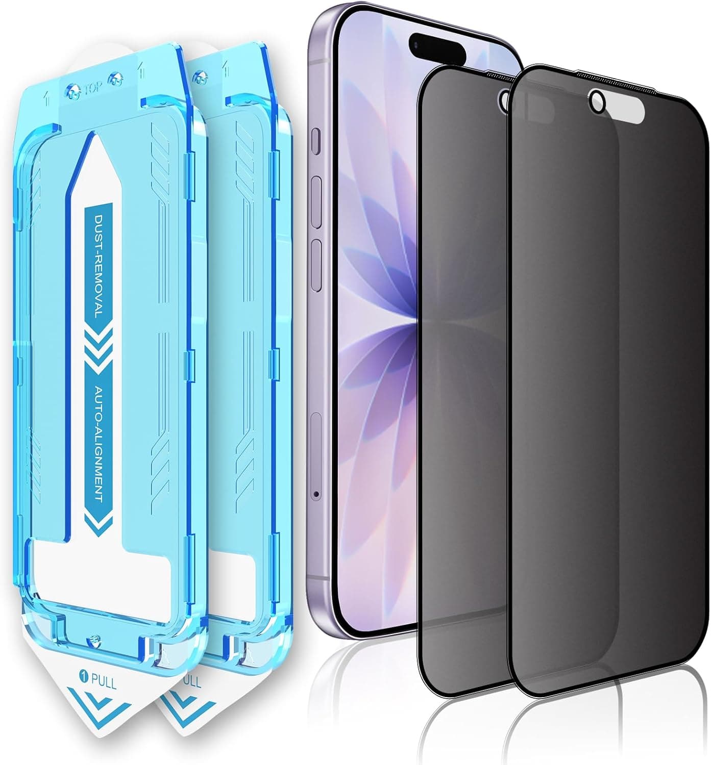 2-Pack Matte Anti-Glare Privacy Screen Protector for iPhone | Dust-Install Design | Anti-Spy Tempered Glass | Blue Light Blocking | HD Clear & Scratch Resistant (iPhone 17)