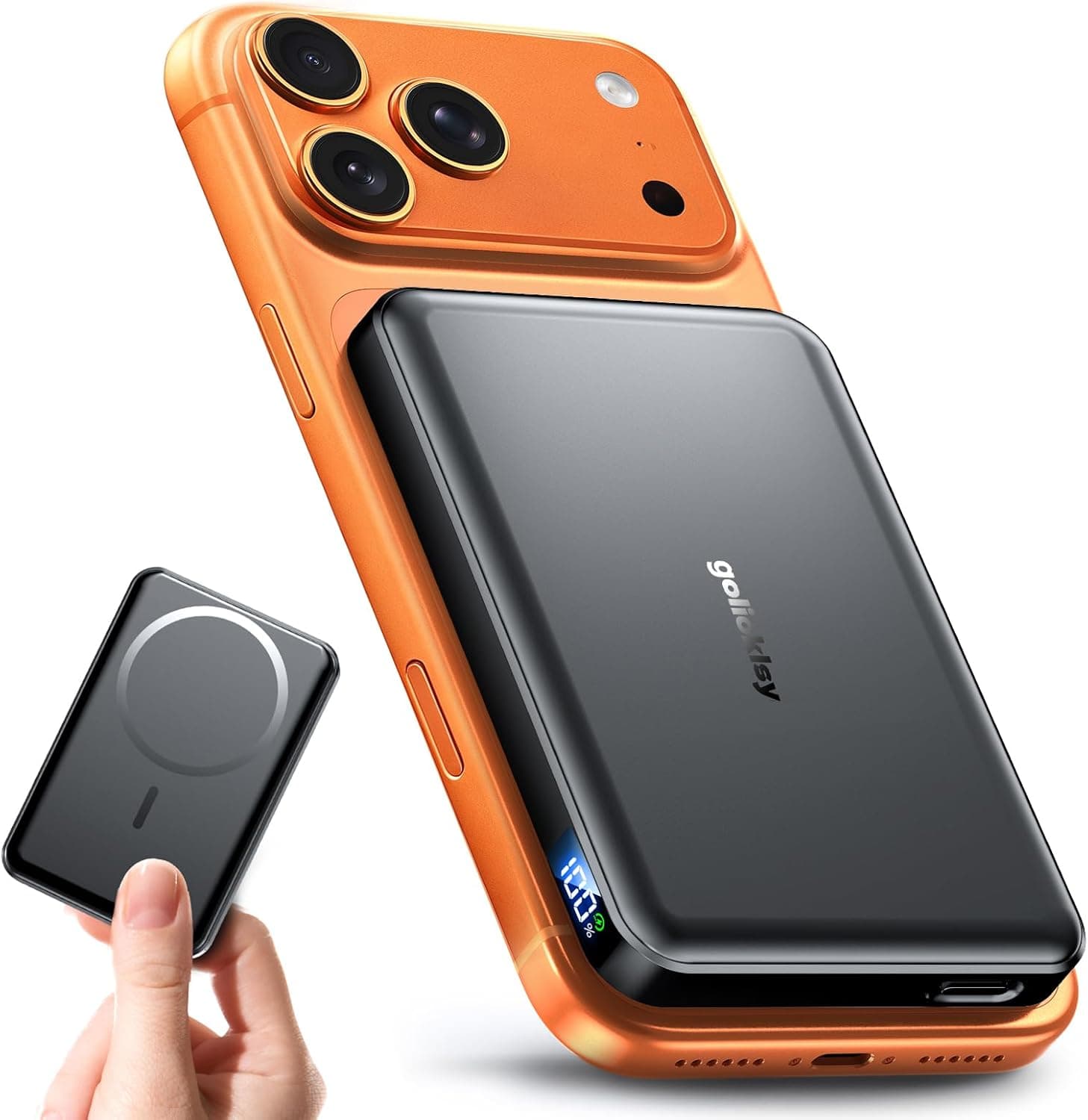 for Magsafe Portable Charger,10000mAh Power Bank with Type-C 20W PD Fast Charging, Lightweight and Slim, LED Display for Magsafe Battery Pack for iPhone 17/16/15/14 All Series, Black