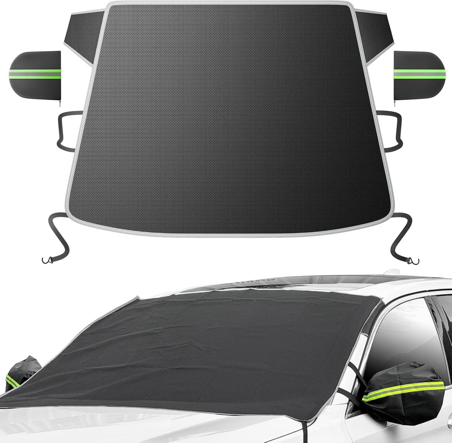 [2026 Upgraded] Windshield Cover for Ice and Snow [Full Coverage Winter Protection]-Heavy Duty Car Snow Cover, Against Snow, Ice, Frost and Water, Suitable for Cars, SUVs, and Trucks-Medium