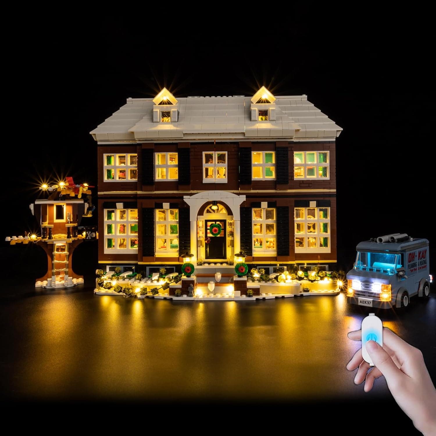 BrickSoul LED Light Up Kit Compatible with Lego Home Alone House 21330 Building Set, Upgrade Wired Dimmable Lighting Accessories for Lego Christmas Set, Not Included 21330 Model