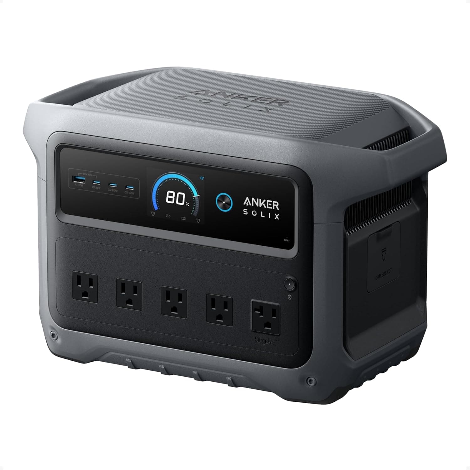 Anker SOLIX C1000 Gen 2 Portable Power Station, 2,000W (Peak 3,000W) Solar Generator, Full Charge in 49 Min, 1,024Wh LiFePO4 Battery for Home Backup, Power Outages, and Camping (Optional Solar Panel)