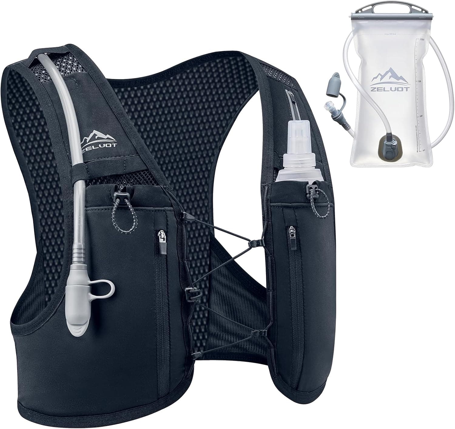 Running Vest for Women Men, USA Original Patent, Lightweight Adjustable Running Hydration Vest with 2L Water Bladder, Reflective Hydration Backpack for Marathon Hiking