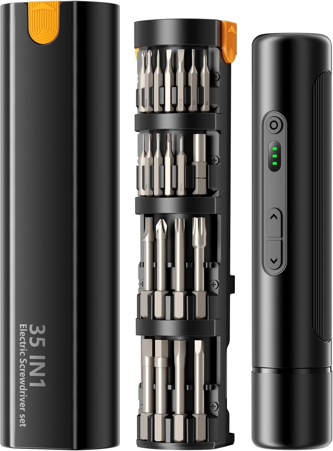 Electric Screwdriver Cordless, Power Screwdriver Set with 3 Torque Settings, 1500mAh Battery, 33 Magnetic Bits, LED Light, Rechargeable Tool for Furniture and Household Repairs