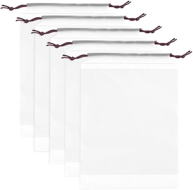 Shoe Bags for Travel, Waterproof Large Clear Shoe Bags for Packing, Portable Drawstring Storage Bag Travel Essentials 5 Packs