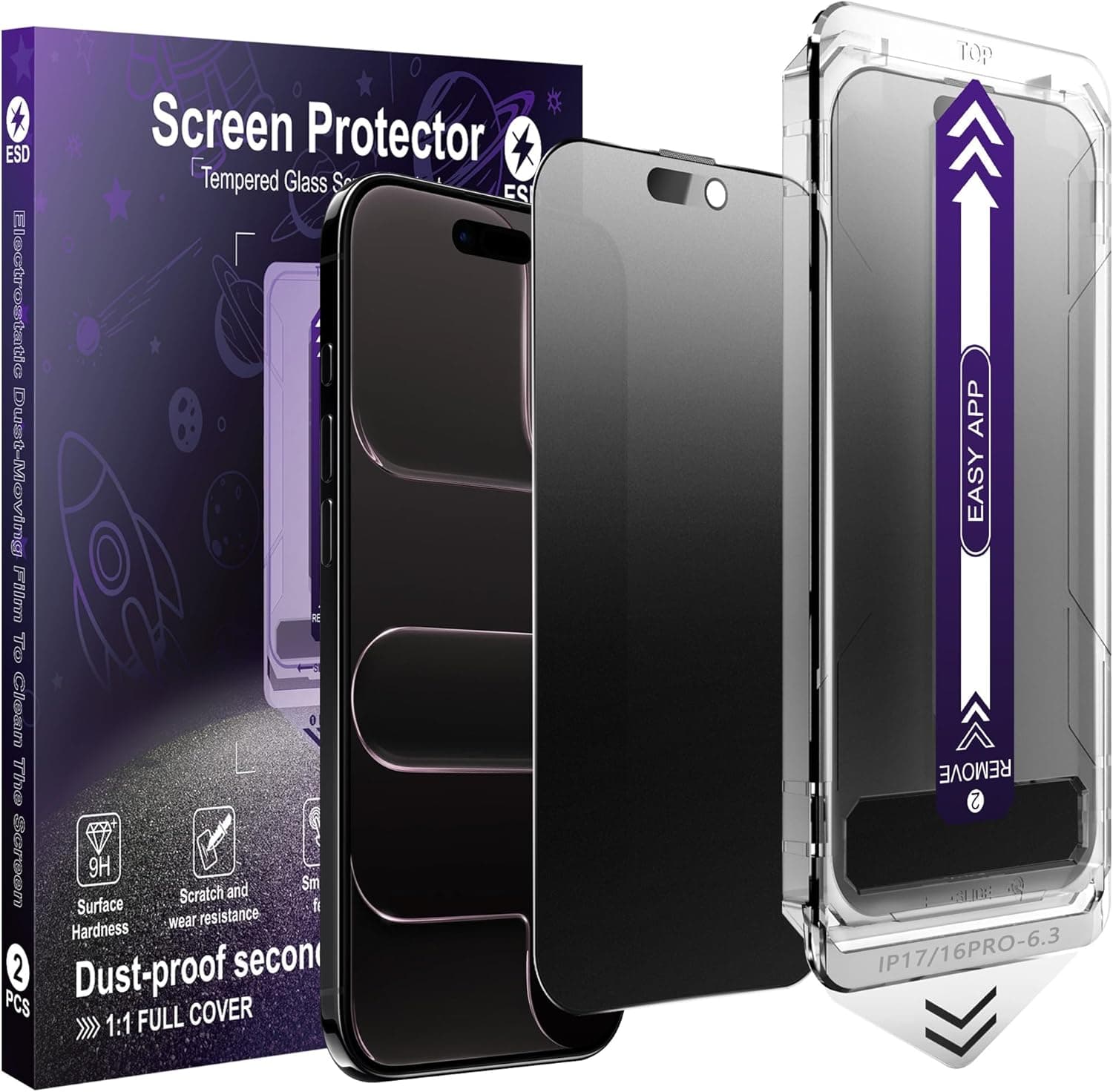 2-Pack Matte Privacy Glass Screen Protector for iPhone 17 Air,Anti-Glare & Anti-Spy,Anti-Reflection,Smooth as Silk,Military-Grade 9H Hardness,Easy Installation