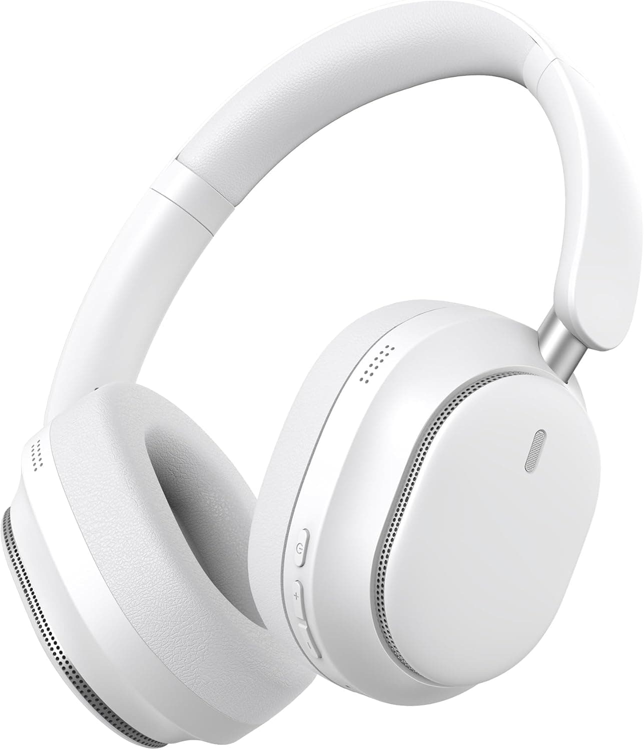 Hybrid Active Noise Cancelling Headphones, Over Ear Bluetooth 6.0 Wireless Headphones, 50H Playtime, Deep Bass, HiFi Stereo Sound, Lightweight Foldable for Travel, Home and Office（White）