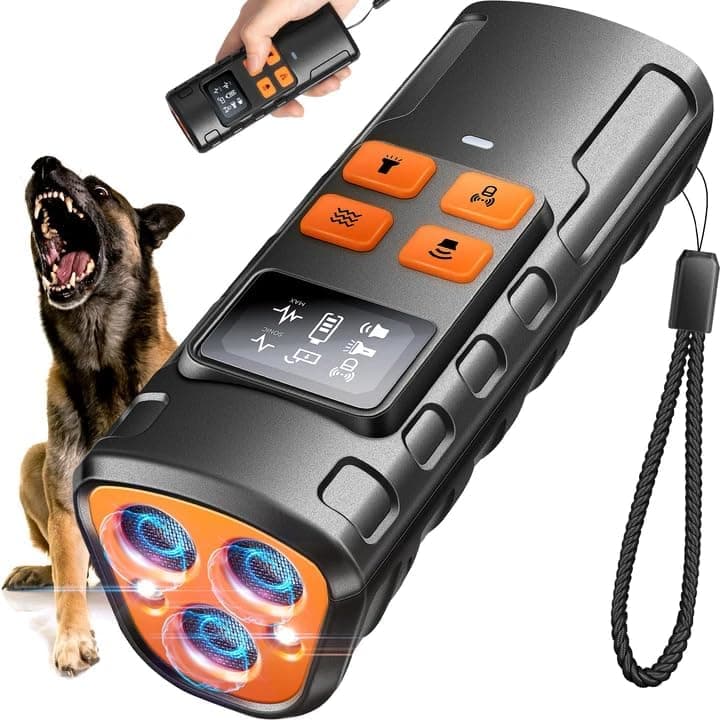 Dog Bark Deterrent Devices【Upgraded Smart Display】,3X Ultrasonic Pet Gentle Anti Barking Device for Dogs,Stop Neighbors Dogs from Barking,Indoor Outdoor Bark Control for Dog Training