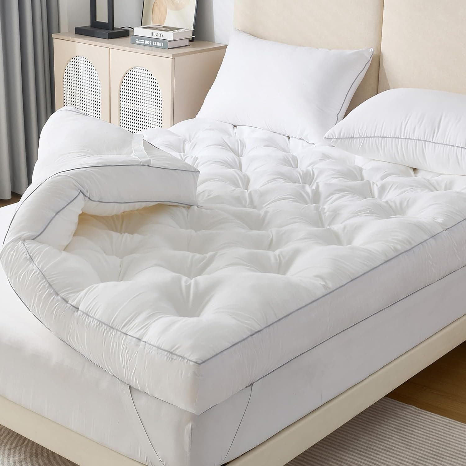 SHOUREN 5 Inch Memory Foam Mattress Topper Queen for Back Pain Relief, Extra Thick Gel Memory Foam Bed Topper, Soft Fluffy Supportive Pressure Relief Mattress Pad, 80"x60"