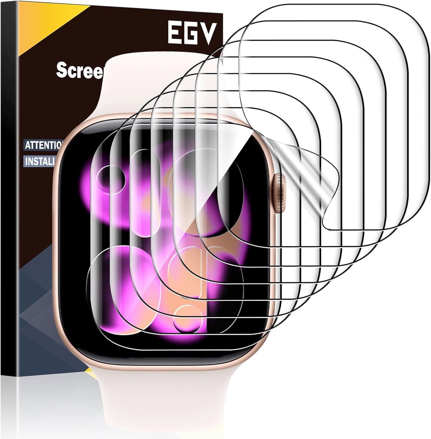 EGV 8 Pack for Apple Watch Series 11/10 42mm Screen Protector, [Upgrade] [Strong Asorption] Self-Healing TPU Material for iWatch 11/10 42mm Screen Protector, Anti-Scratch, Bubble-Free, HD Clear