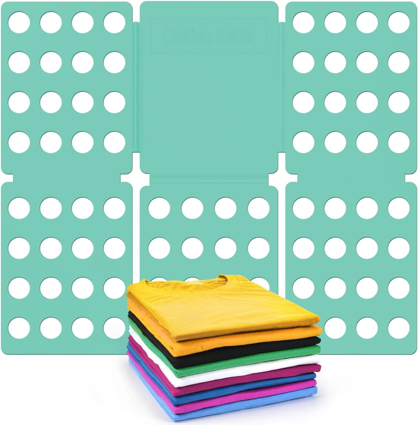 Geniusidea Shirt Folder Board Durable Plastic Clothes Folding Board Tshirt Organizer Easy and Fast Folding Laundry Folder Green