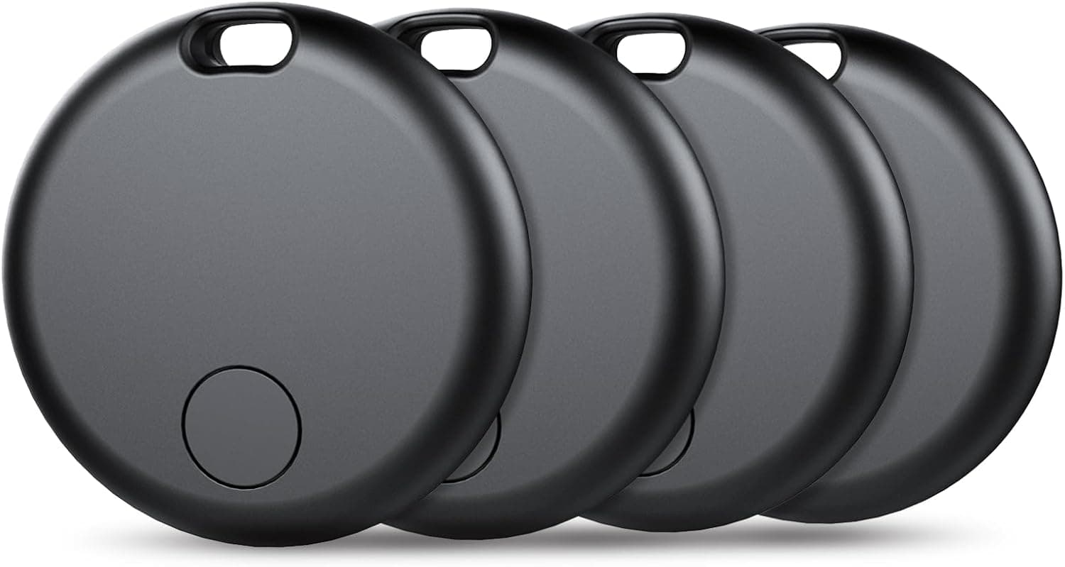 Air Tracker Tags-4 Pack: Smart Bluetooth Tracker, Item Finder Works with Apple Find My (iOS Only) App, Trakcer Tag Locator for Keys, Luggage, Satchel, weTag mini. (Not for Android Devices)