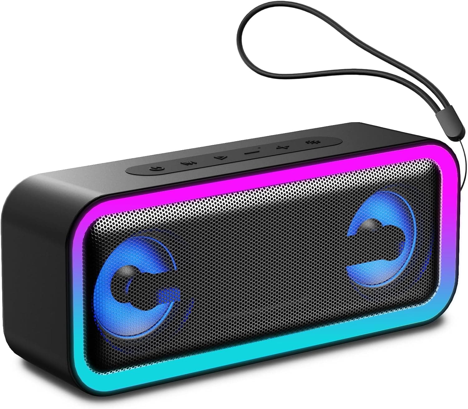 IKT Portable Bluetooth Speaker with Lights x Stocking Stuffers, 30W Loud Stereo Sound, Bluetooth5.4, Enhanced Bass,30H Playtime, TWS Pairing, IPX7 Waterproof, Speakersfor Home/Party/Outdoor