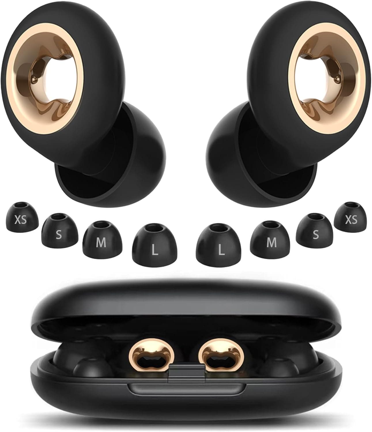 Ear Plugs for Sleeping 45DB Noise Cancelling: Ultra-Comfy Reusable Noise-Reducing Earplugs for Concerts & Travel & Snoring-Silicone Hearing Protection Earbuds with 8 Eartips - Black