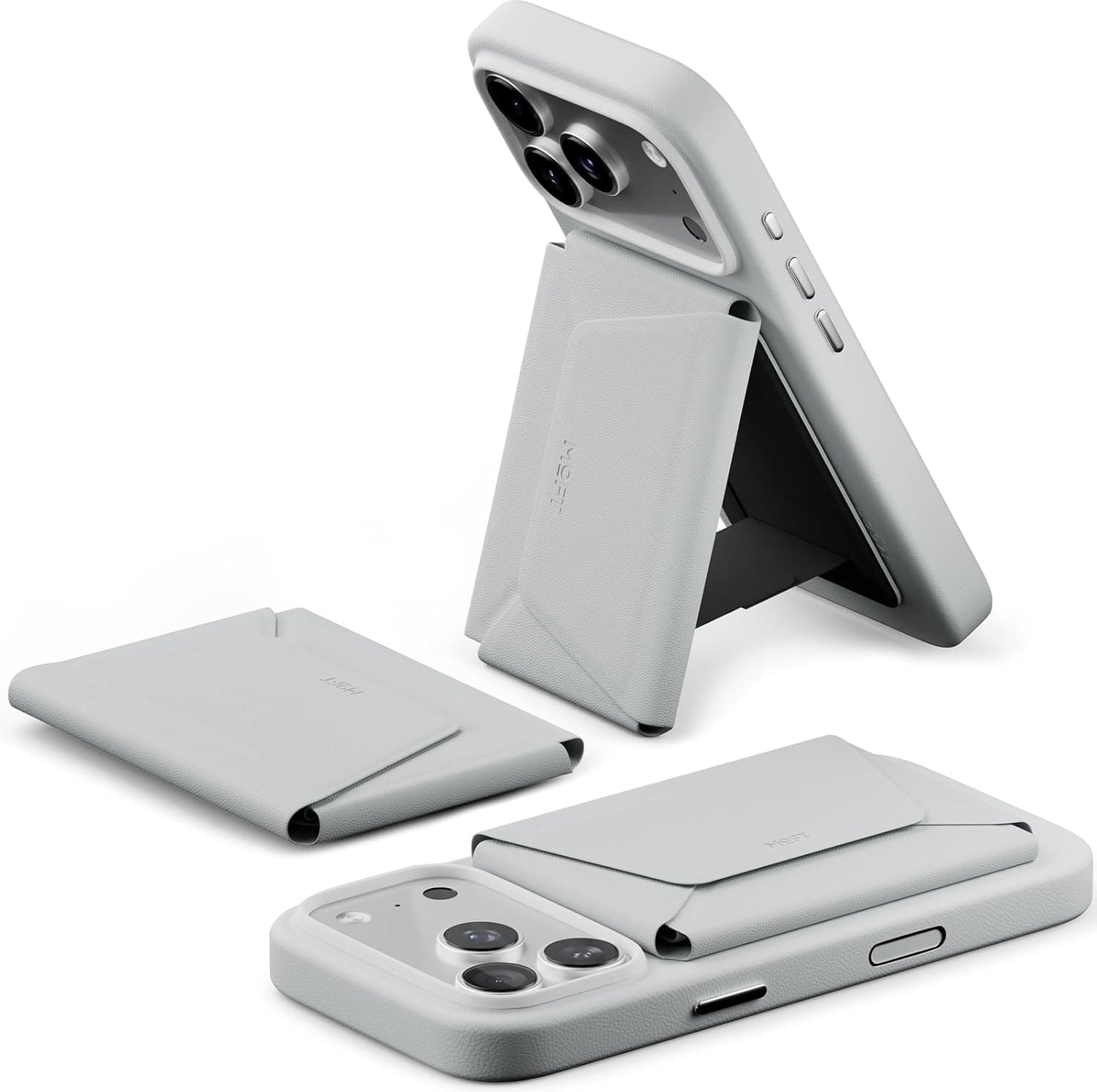 MOFT Magsafe Wallet, 8-Card Holder, Magnetic Phone Stand with Pull to Access Design, RFID Blocking, Angle Adjustment & MOVAS Minimalist Snap Field Wallet for Men Travel Essentials, Misty Cove