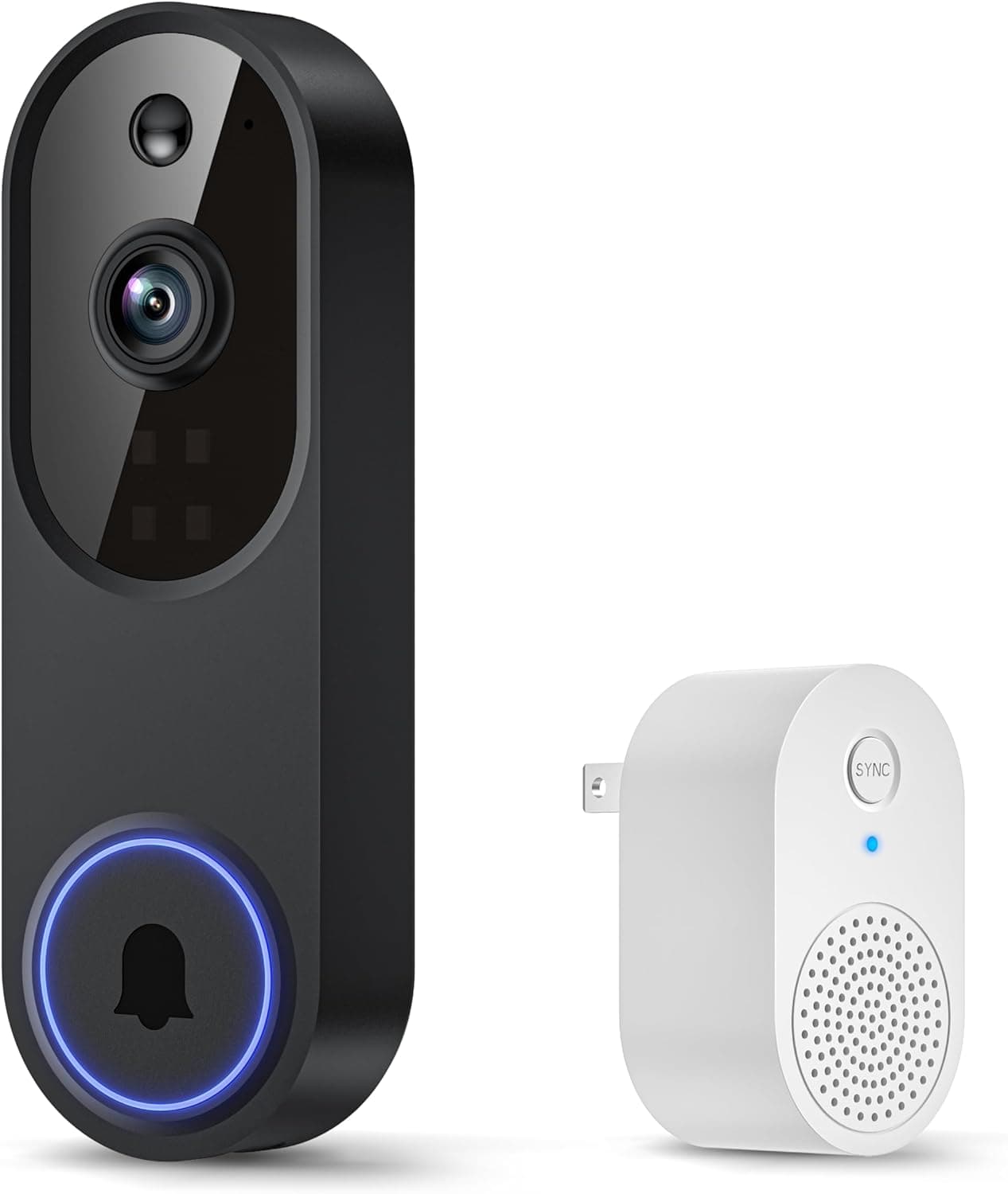 Smart Video Doorbell Camera with AI Motion Detection, Night Vision, Cloud Storage, 2 Way Audio, Battery Powered, 2.4GHz Wi-Fi Only