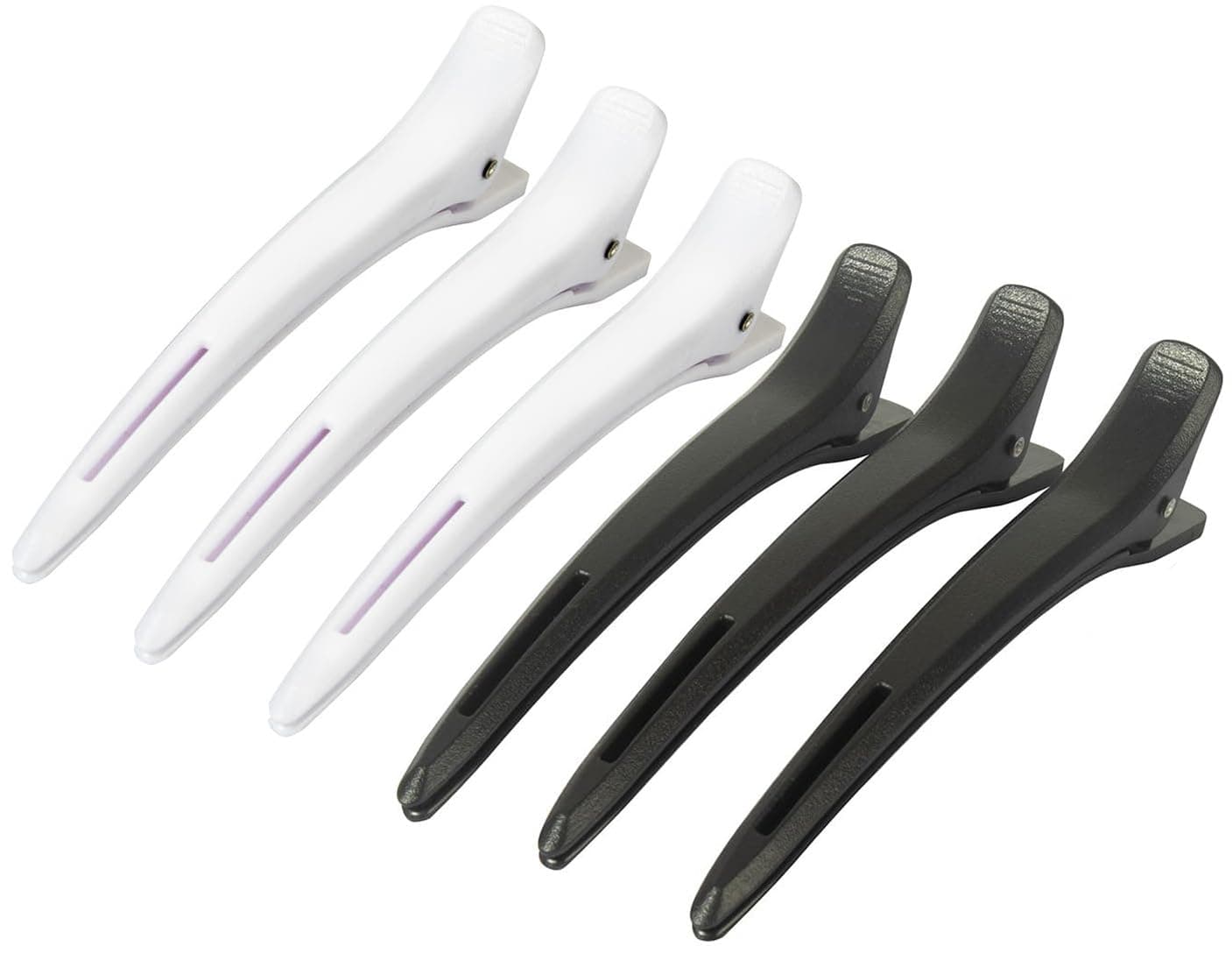 Specific Hair Clips For Styling，6pcs No Crease Duck Billed Clips for Styling, Blow Drying and Makeup | Salon Quality Hair Accessories - 6pcs (3 white +3 black)