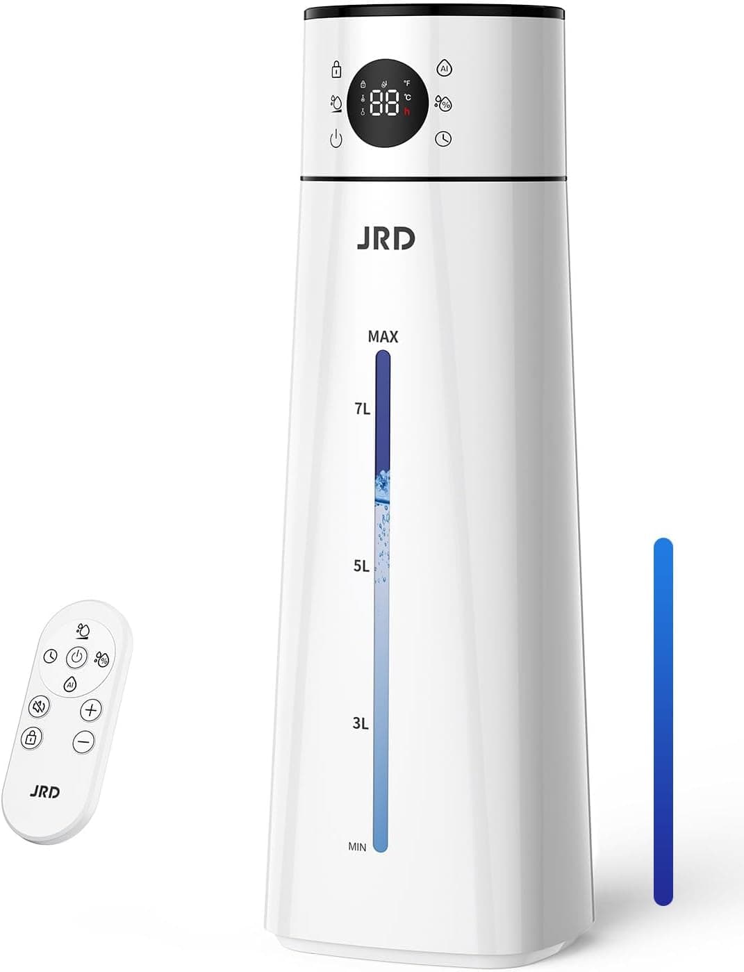 JRD Humidifier Large Room 8L/ 2.1Gal, Ultrasonic Cool Mist for Bedroom, Quiet Humidifier with Remote Control, 10 Mist Modes, 24H Timer, Night Light, AI Mode, 40H Run for Home Office Baby Pets Plants