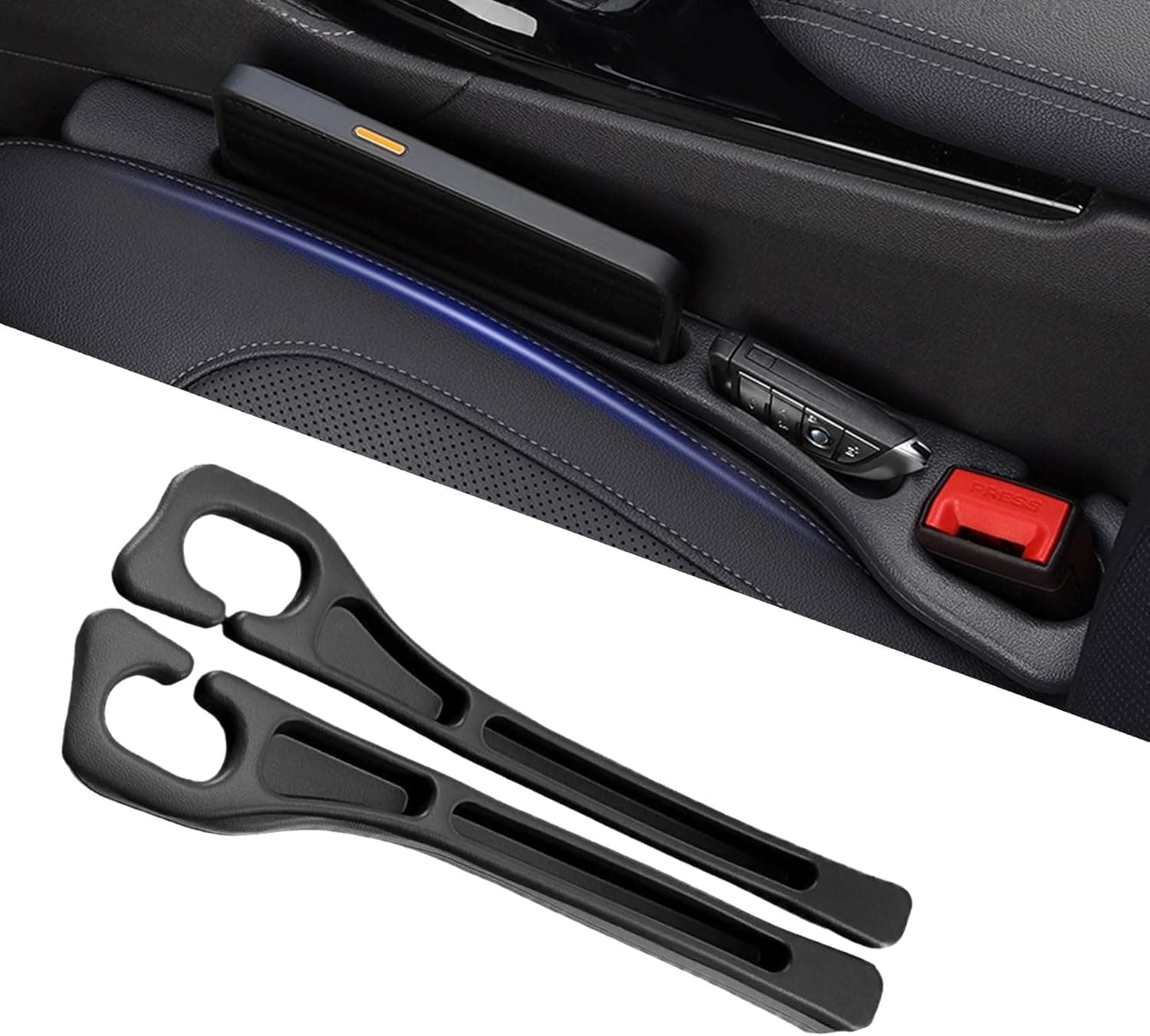 Car Seat Gap Filler, Car Seat Crevice Blocker Stop Things from Dropping, Universal Fit Soft Foam Car Seat Gap Plug to Fill for SUV Truck Sedan