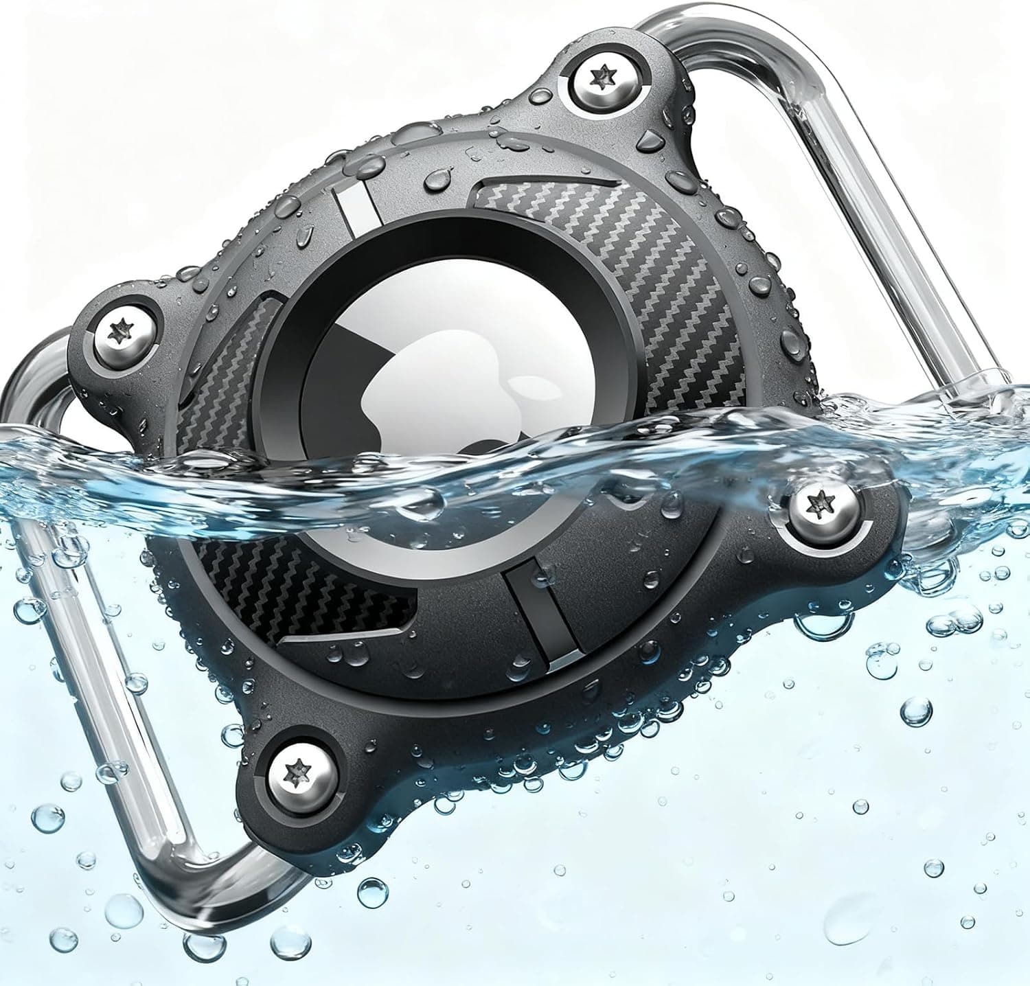 Airtag Holder for Dog Collar, IP68 Waterproof & Dustproof Pet Tracker Accessory | Fits Up to 1.2" Wide Collars, Prevents Damage, Secure GPS Tracking Solution (Black)