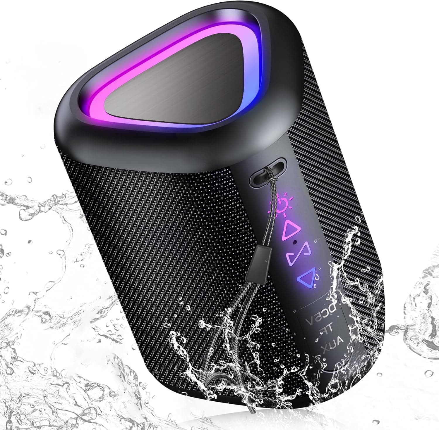 aowoka Bluetooth Speaker, 2025 Portable Wireless Speakers with Led Light, Bluetooth 5.4, 24H Playtime, Enhanced Bass, IPX7 Waterproof, Outdoor Speaker for Travel, Sport, Party, Biking.