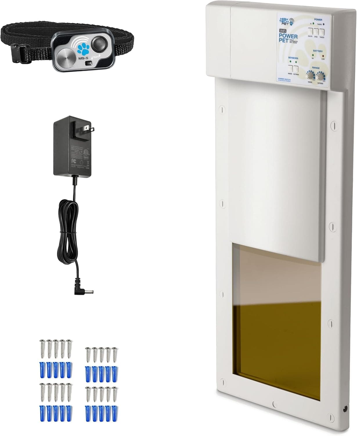 Automatic Pet Door by High Tech Pet, Medium Door Mount, Factory Refurbished, Certified, Full Warranty, Pet Operated, Auto Dead-Bolt Lock, Air-Tight, Quick, Quiet, Assembled in USA, US Customer Service