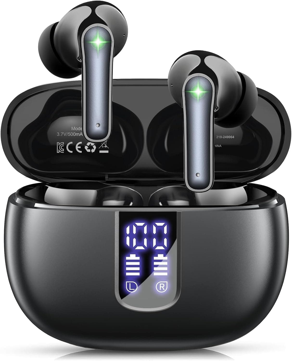 Ear Buds Wireless Earbuds - Bluetooth 5.3 Headphones (48H Playback) Built in Mic with LED Display Charging Case, IP7 Waterproof Earphone for iPhone Andriod Phones Laptop Sports Workout