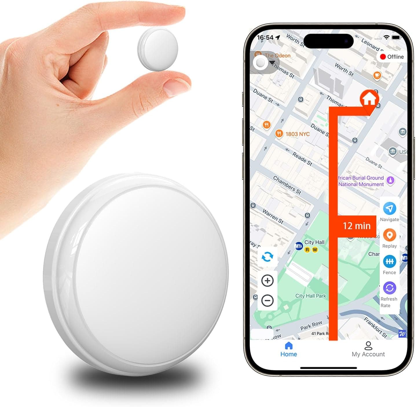 GPS Tracker for Vehicles, Pets & Valuables – No Subscription, Real-Time Tracking via App – Lightweight, Waterproof, Long Battery Life – Compatible with iOS & Android