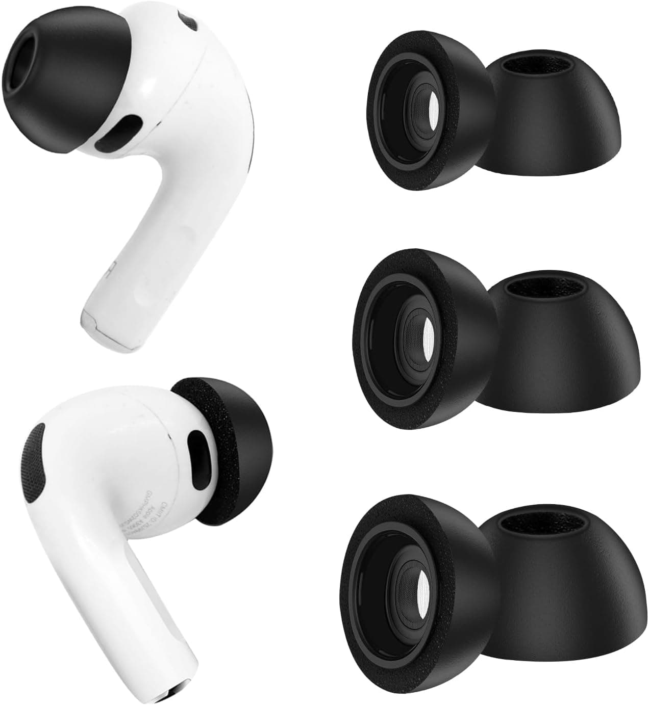 Replacement Ear Tips for AirPods Pro 3 (2025), Soft Memory Foam Eartips for AirPods Pro 3rd Generation, No Silicone Pressure, Anti-Slip Design, Fits Charging Case, 3 Pairs (S/M/L, Black)