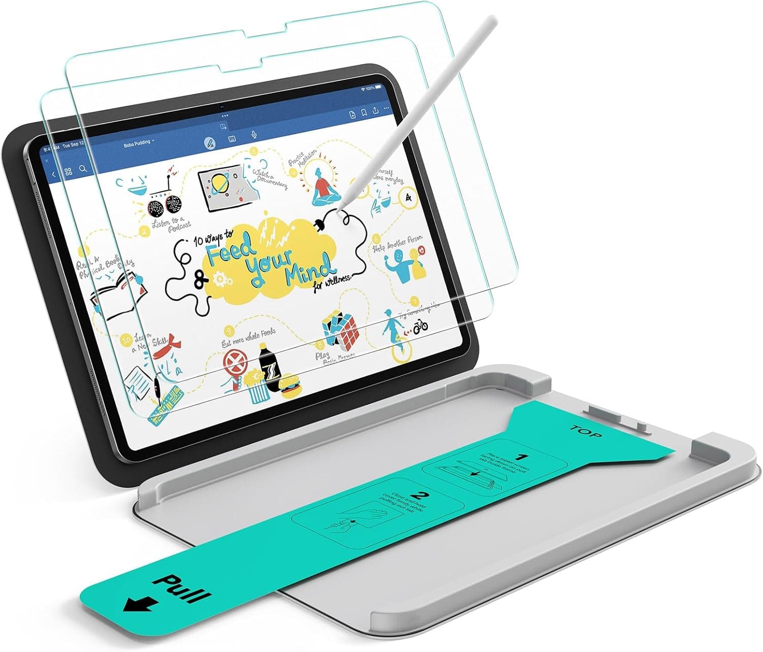 ESR 2 Pack Paper-Feel Screen Protectors for iPad Pro 13 Inch (M5/M4) 2025/2024, 9H Matte Writing Tempered Glass Film with Ultra Fit Tray, Write and Draw Like on Paper, Anti-Glare, Bubble-Free