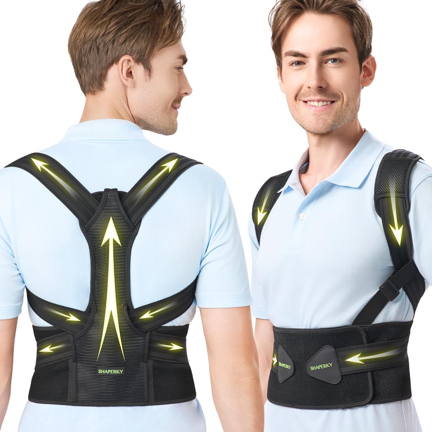 Posture Corrector for Women and Men: Adjustable Back Brace for Posture Support & Relief from Shoulder and Upper Back Pain L-XL