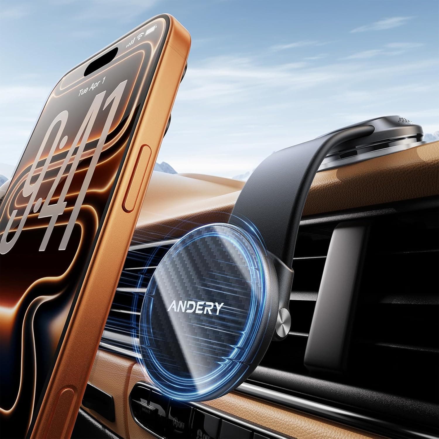 Car Phone Holder for MagSafe [360° Adjustable Memory Alloy Arm | 2400gf Strongest Magnetic Power] Bendable Car Mount, Phone Holders for Your Car for iPhone and All Smartphones