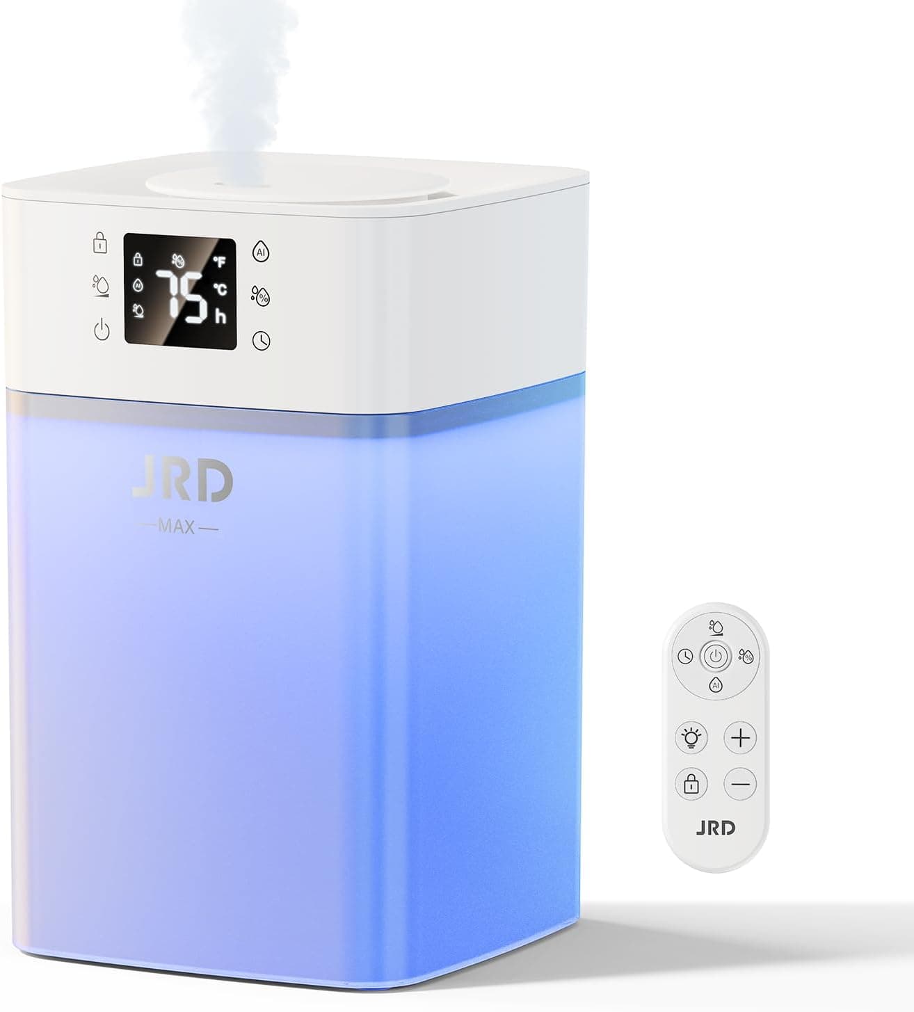 JRD Humidifiers for Bedroom, Cool Mist Humidifier 4L for Large Room, 12 Mist Levels 40H Runtime, Night Light, 360° Nozzlefor Home, Office, Baby Nursery, Plants
