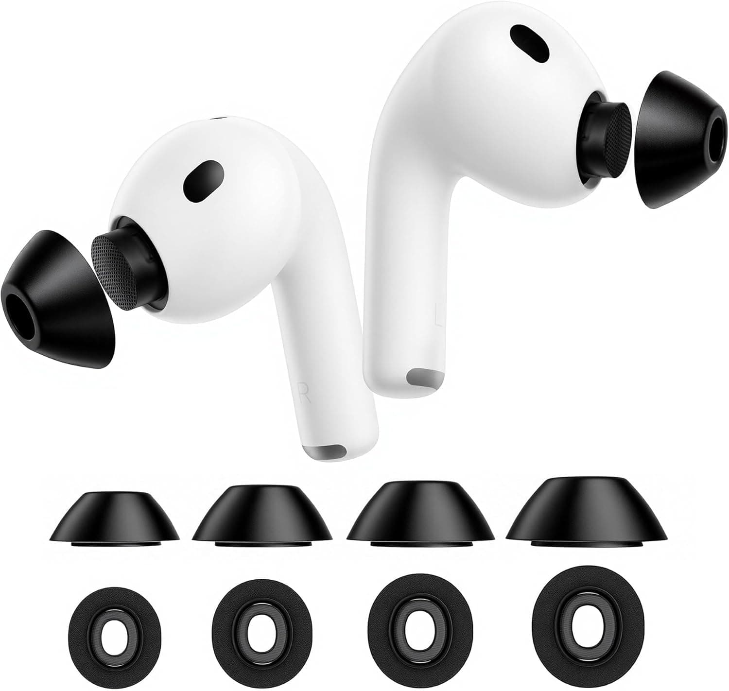 lanwow for AirPods Pro 3 Foam Tips, Memory Foam Ear Tips for AirPods Pro 3 (2025 3rd Gen)，4-Size Variety Pack (XS/S/M/L, 4 Pairs)