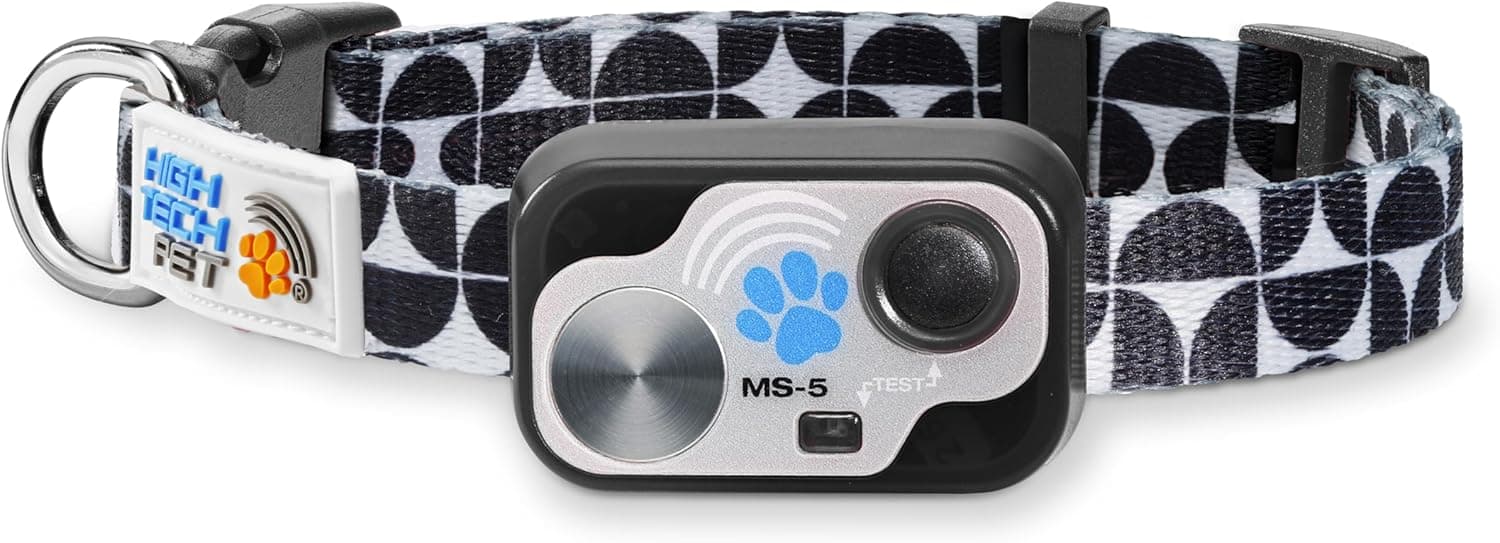 MS-5 Designer Series, Premium Performance Automatic Pet Door Collar by High Tech Pet Brand - Class A Battery Included - Stylish Design - Waterproof - Rugged - USA Support (Modern)