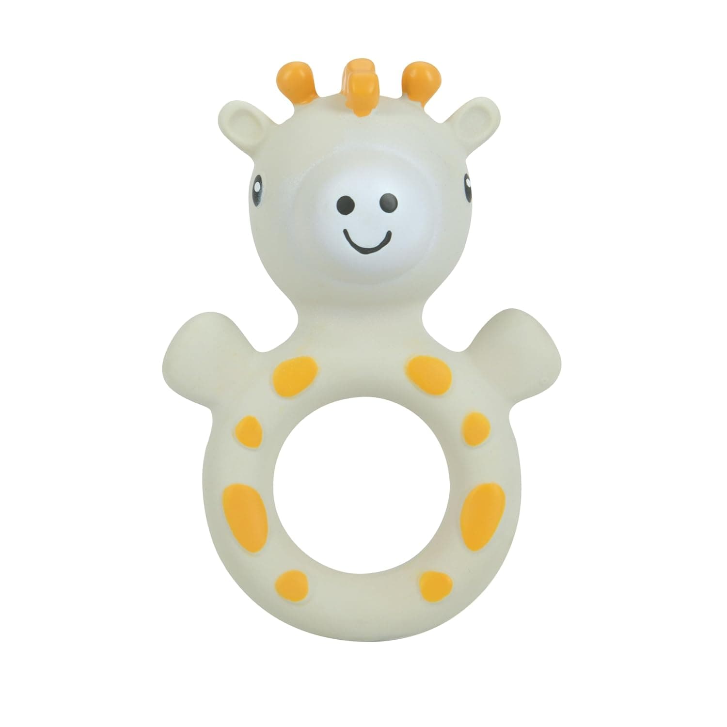 Nuby Giraffe Teether, 100% Natural Rubber Baby Teething Toy with Multi-Textured Surfaces for Tactile Exploration & Gentle Gum Massage, Easy-Grip Design with Bright Colors for Sensory Stimulation