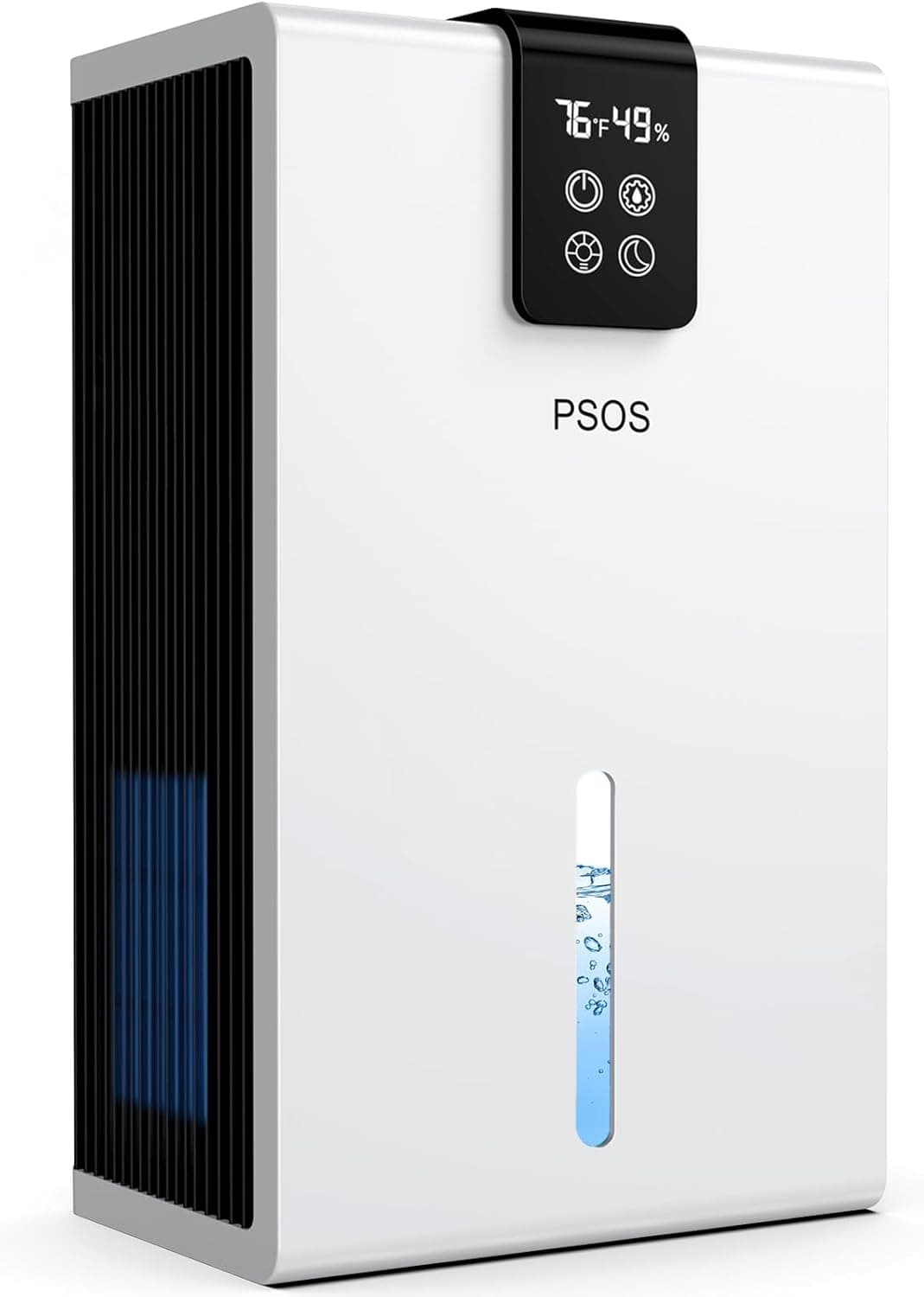 Dehumidifier, 98 OZ Dehumidifiers for Home, 1000 Sq.Ft Quiet Dehumidifier for Bathroom Bedroom Basement with Humidity Display, Relaxing 7 Color Ambient Light, Auto Shut-Off (White)