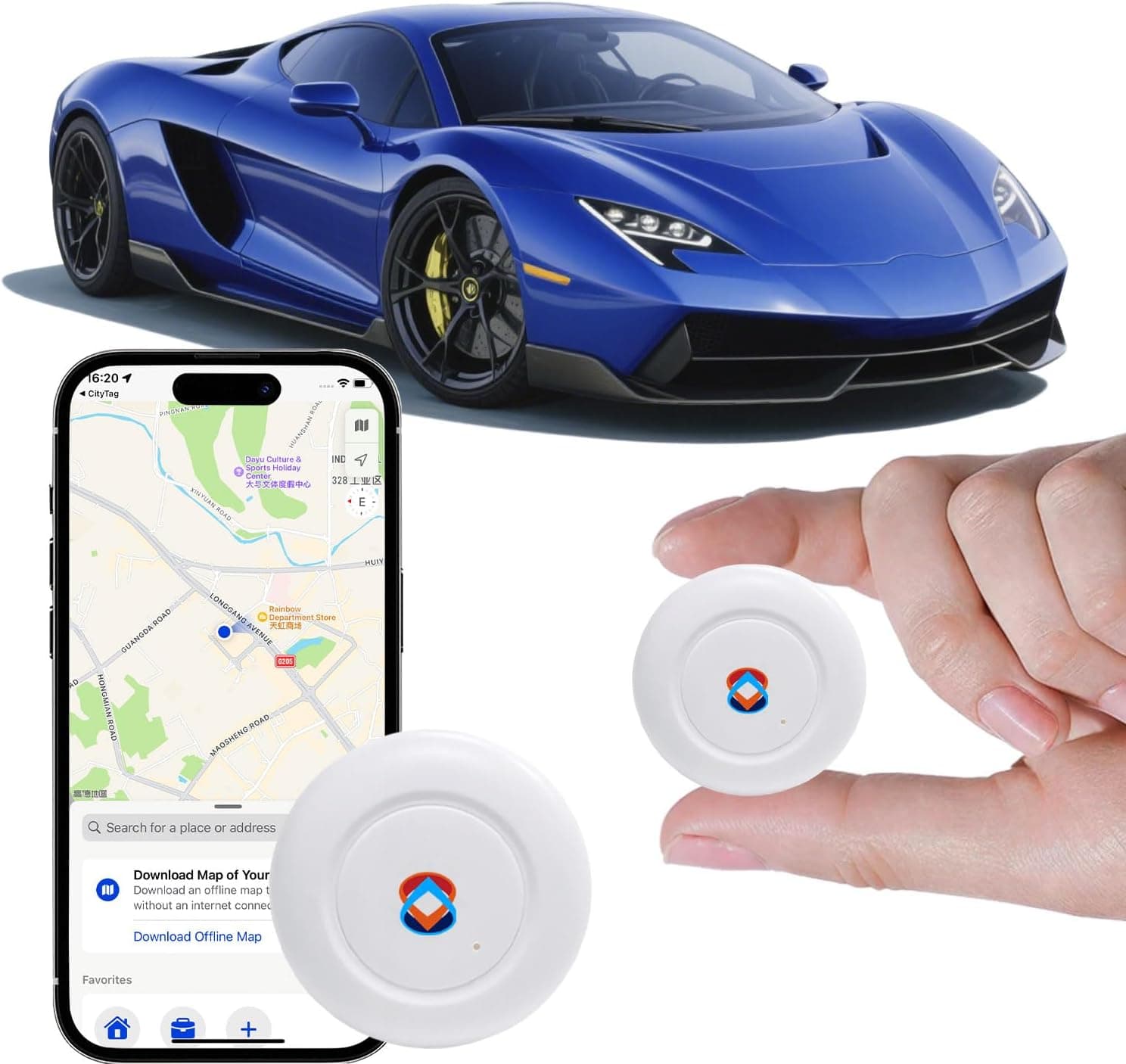 2025 GPS Tracker for Vehicles, Cars & Kids–Real-Time Tracking with Worldwide Coverage | No Monthly Fee & No SIM Needed | IP67 Waterproof | Long Battery Life | Compatible with iPhone & Android