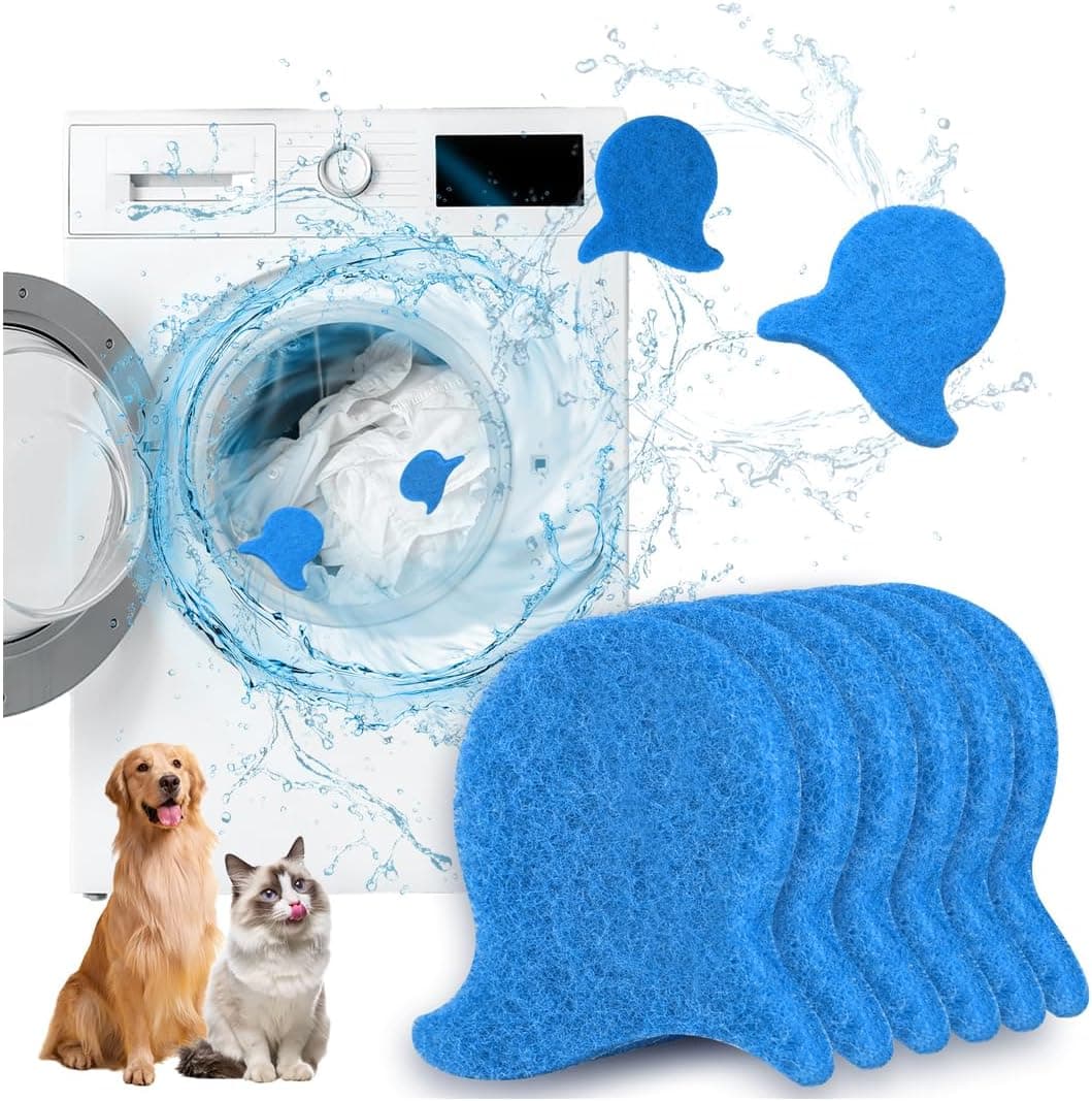 6 PCS Pet Hair Remover for Laundry – Effectively Removes Fur, Lint & Dander – Reusable, Eco-Friendly Laundry Pet Hair Catcher – Gentle on Clothes, Protects Machine, Easy to Use & Clean (Blue)
