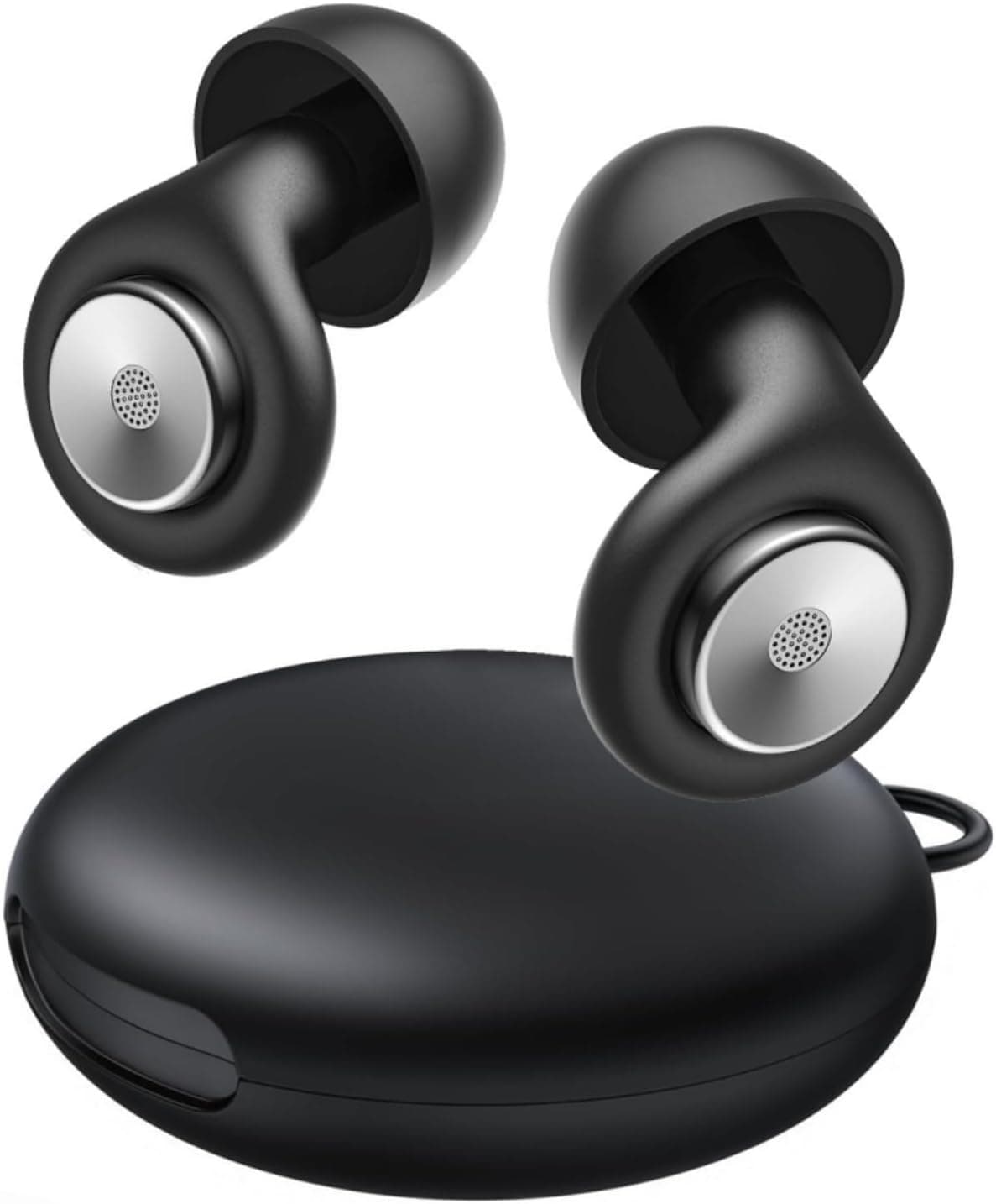 Ear Plugs for Sleeping Noise Cancelling 45dB, Reusable Silicone Earplugs with 8 Eartips and Travel Case, Soft Comfort Hearing Protection for Concerts, Snoring, Travel, Study (Jet Black)