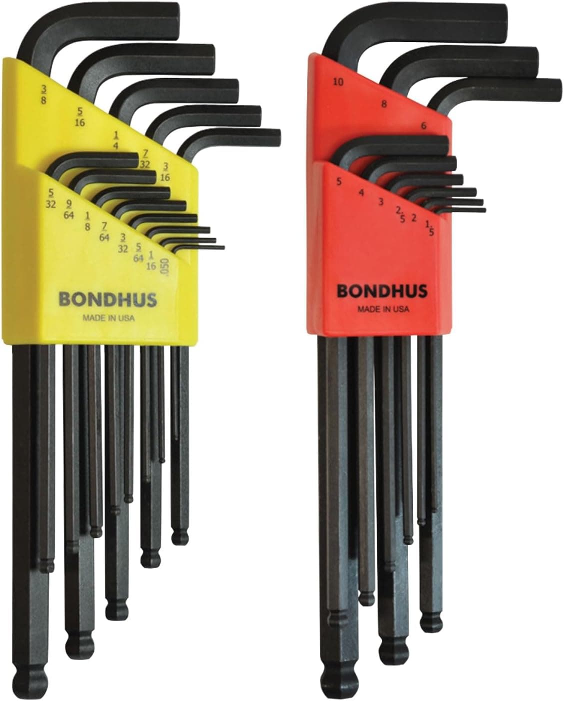 Bondhus 20199 Balldriver L-Wrench DoublePK, 10999 1.5-10mm & 10937 0.050-3/8", Multicolor, One Size