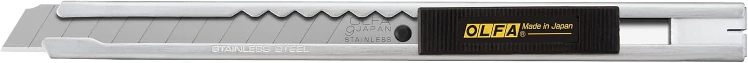 OLFA 9mm Stainless Steel Utility Knife (SVR-1) - Multi-Purpose Retractable Precision Knife w/Snap-Off Blade, Replacement Blades: Any OLFA 9mm Blade