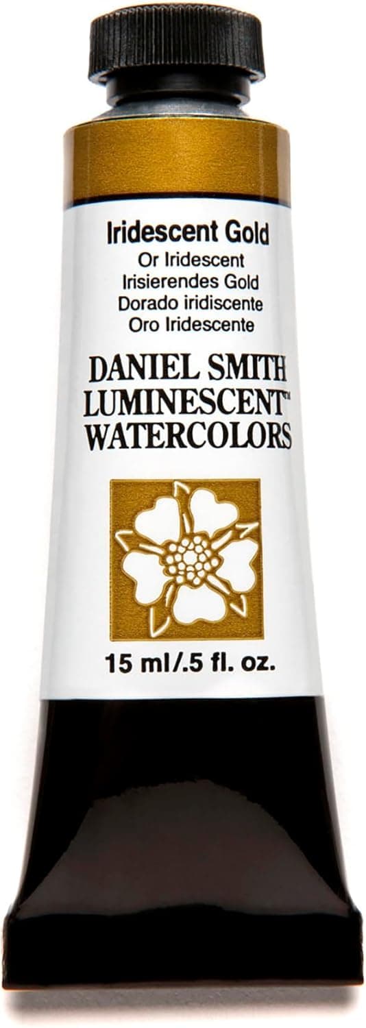 DANIEL SMITH Extra Fine Watercolor Paint, 15ml Tube, Iridescent Gold , , 284640017, 0.5 Fl Oz (Pack of 1)