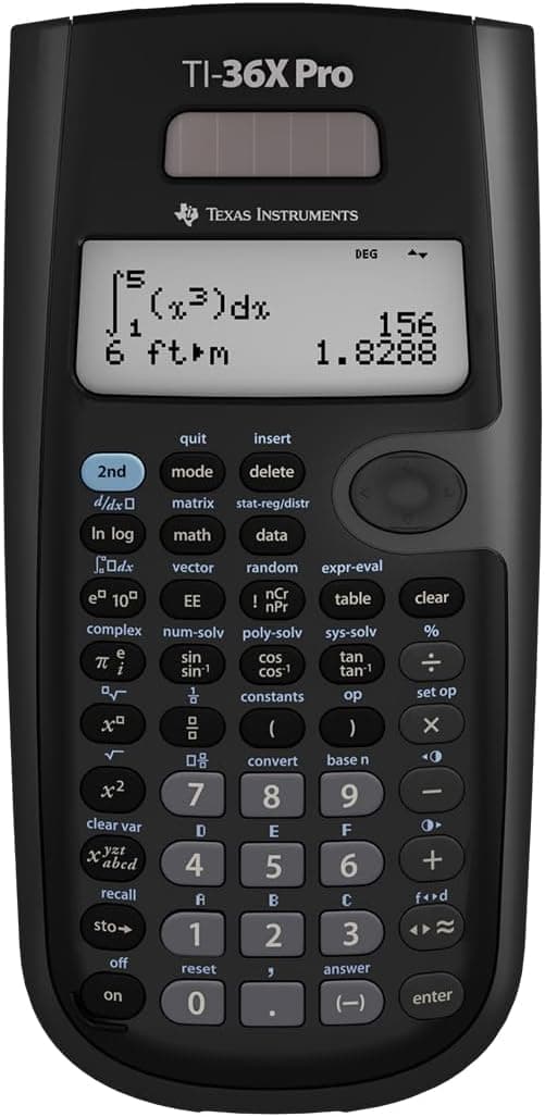 Texas Instruments TI-36X Pro Engineering/Scientific Calculator | 9.7 Inch | Black.