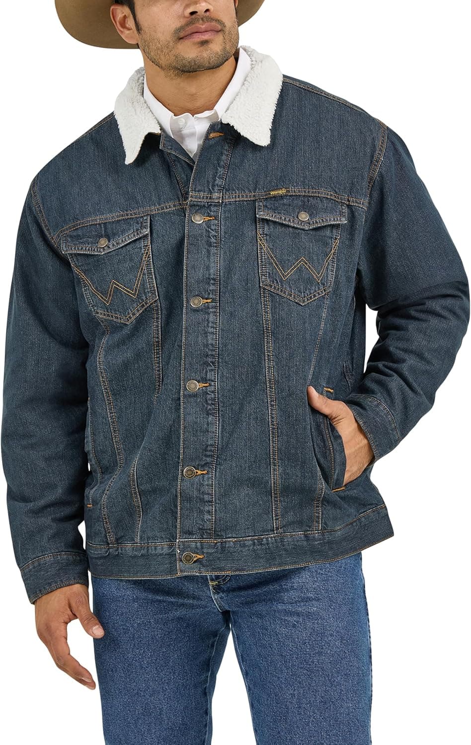 Wrangler mens Cowboy Cut Western Lined Denim Jacket