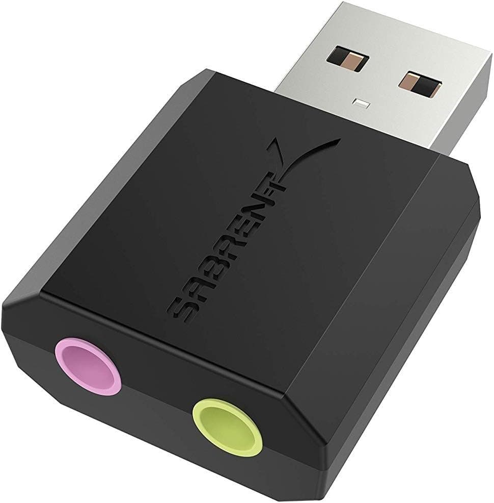 SABRENT USB External Stereo Sound Adapter for Windows and Mac. Plug and Play No Drivers Needed. (AU-MMSA)