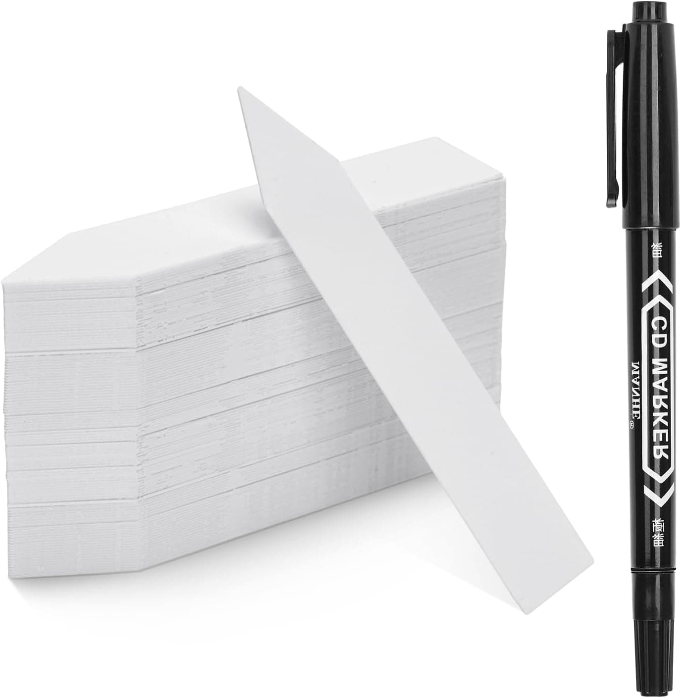 KINGLAKE 100 Pcs 4 Inch Plastic Plant Garden Labels Pot Marker Nursery Garden Stake Tags White